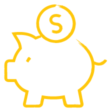 piggy bank yellow icon